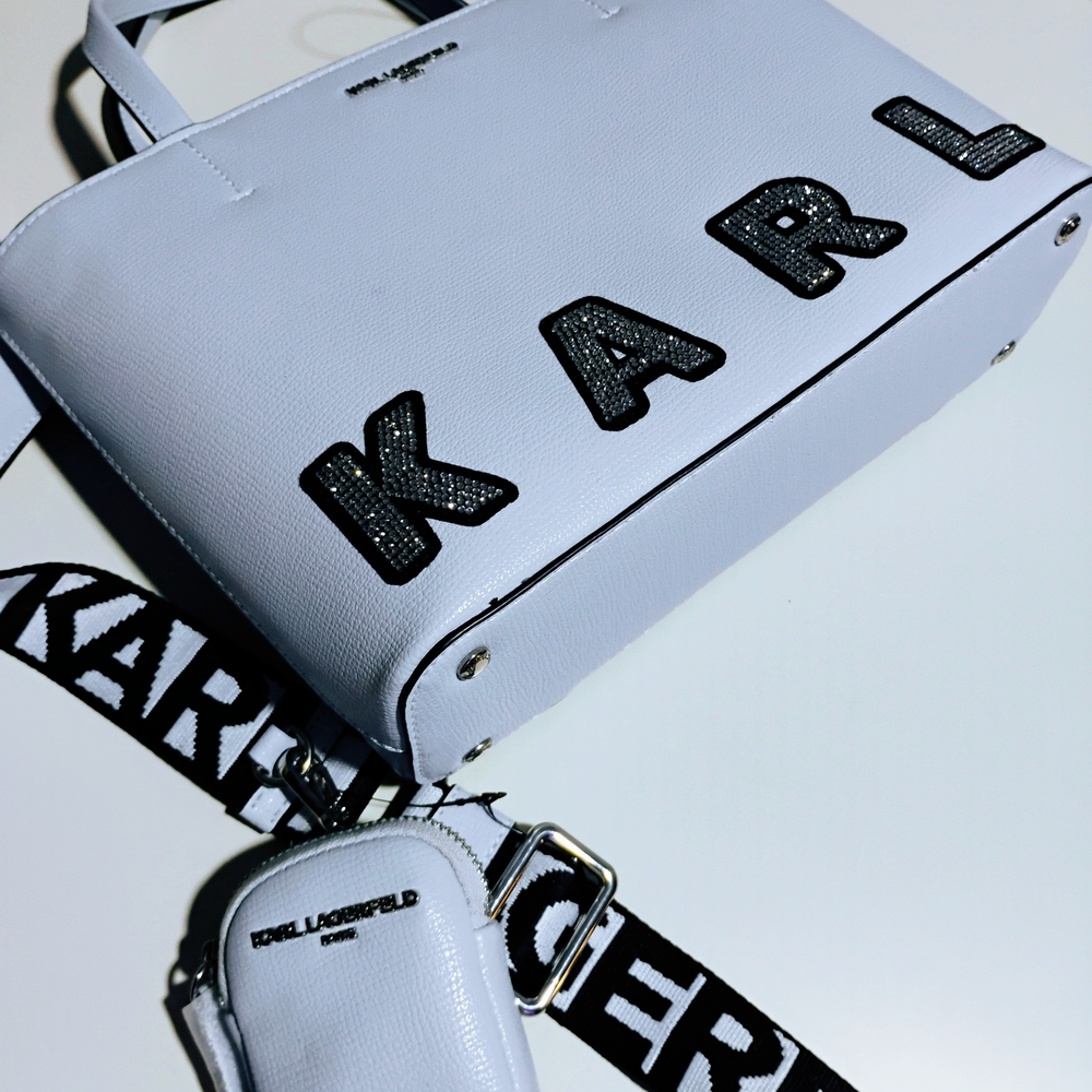 Karl Lagerfeld Baby Blue Tote Bag/With Mini Wallet/Card Holder